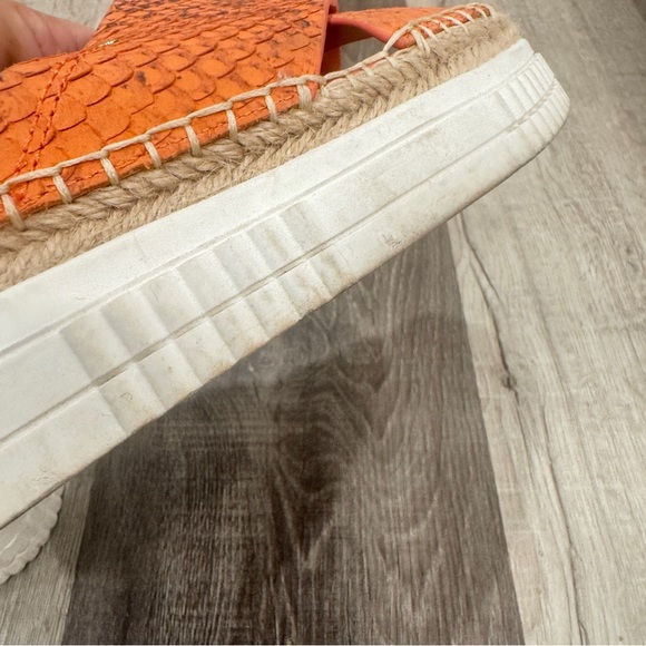 Franco Sarto Birch Slide Sandals Womens 10M Leather Espadrille Snakeskin Chunky - Picture 6 of 8